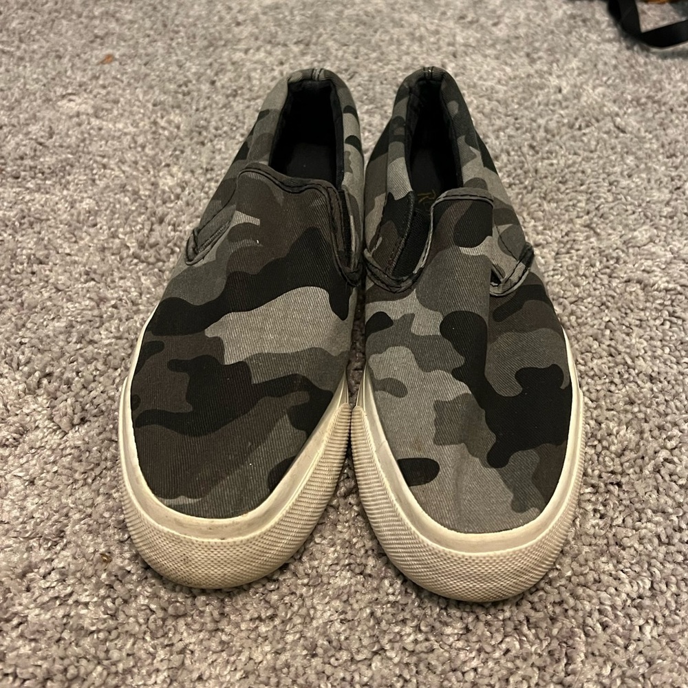 Camo slip on sneakers